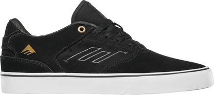 Emerica Mens Low Vulc Black Gold White Shoes