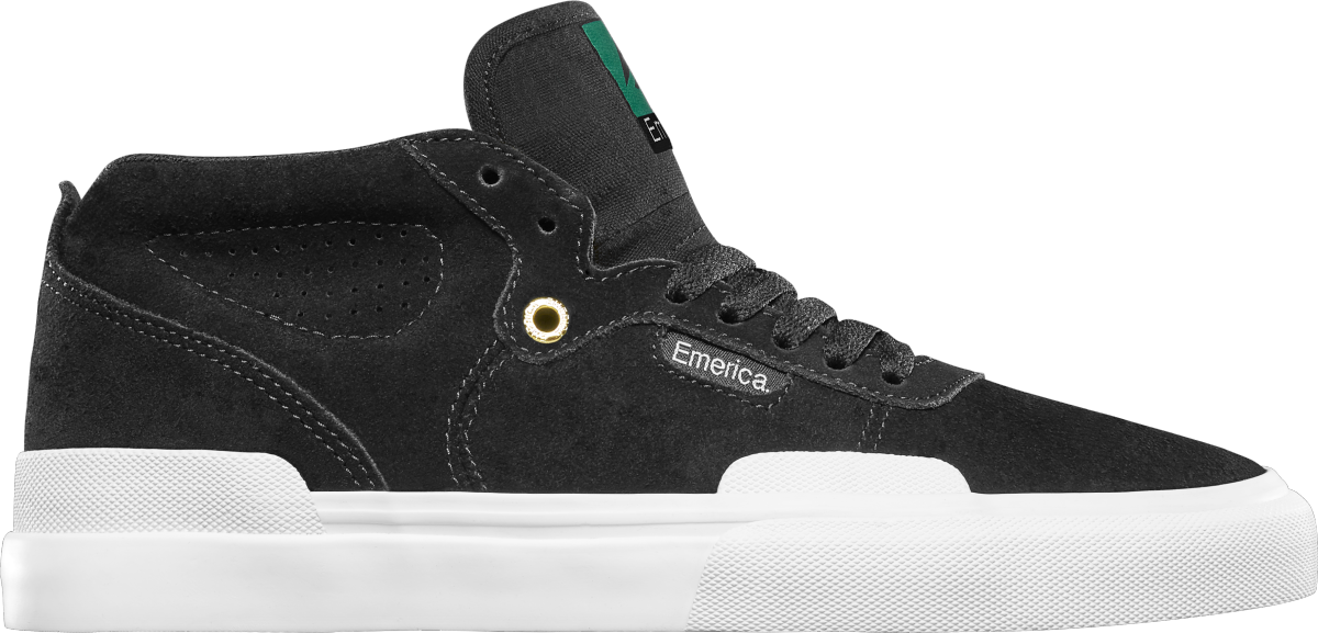 Emerica Mens Pillar Black White Gold Shoes