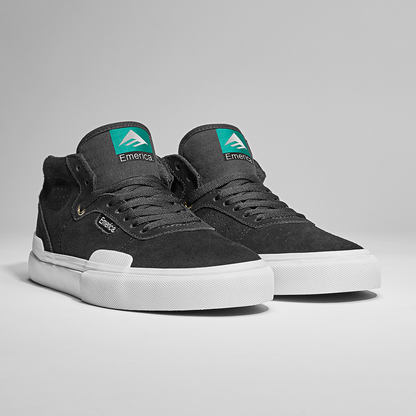 Emerica Mens Pillar Black White Gold Shoes