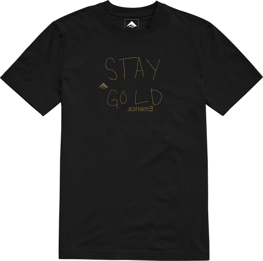 Emerica Mens Stay Gold Tee Black T-Shirt