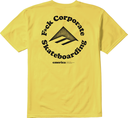 Emerica Mens Eff Corporate 2 Tee Yellow T-Shirt