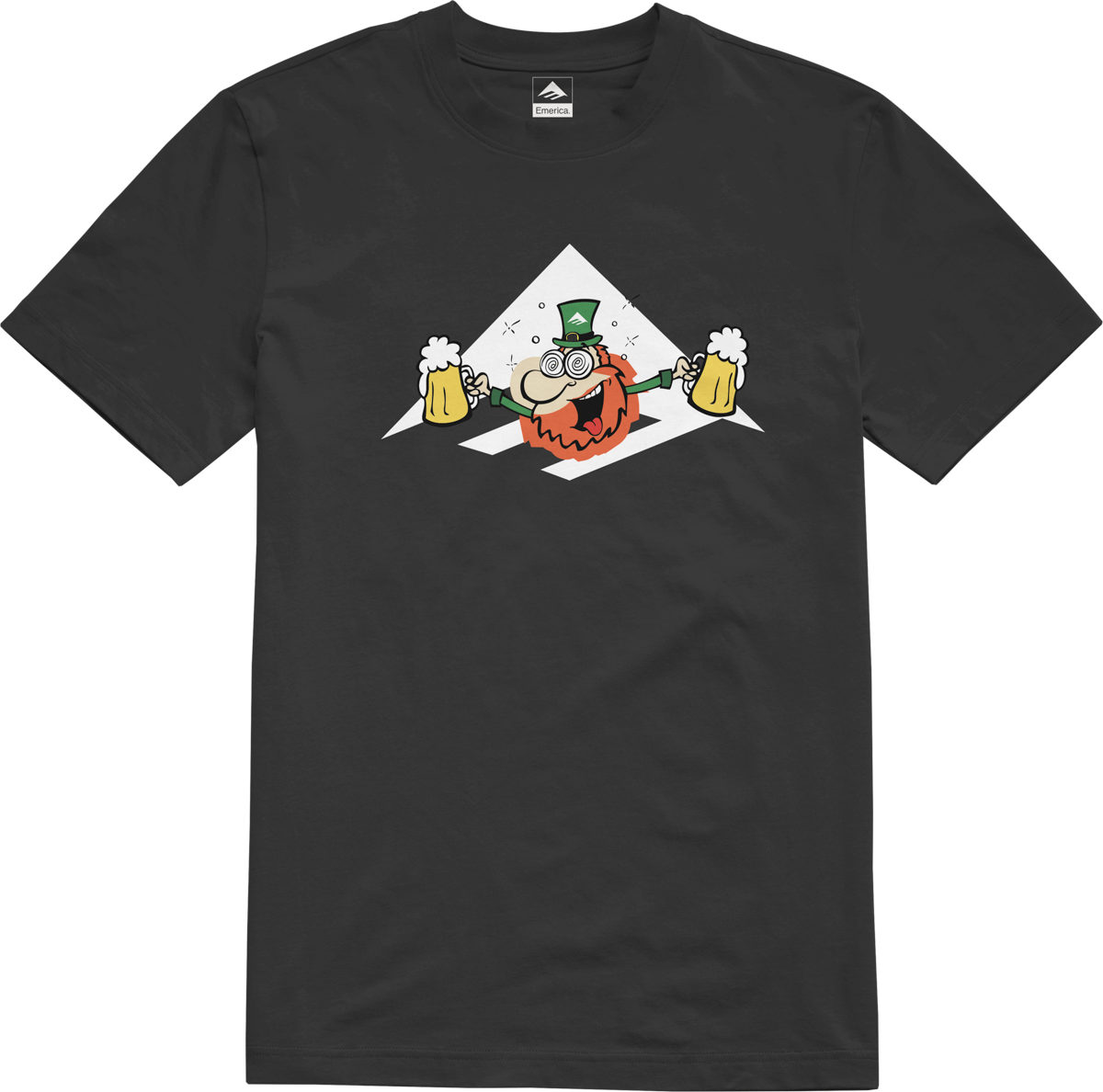 Emerica Mens Leprechaun Triangle Tee Black T-Shirt