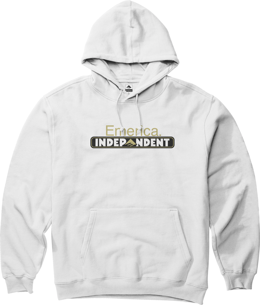 Emerica X Independent Bar Pullover Mens White Hoodie