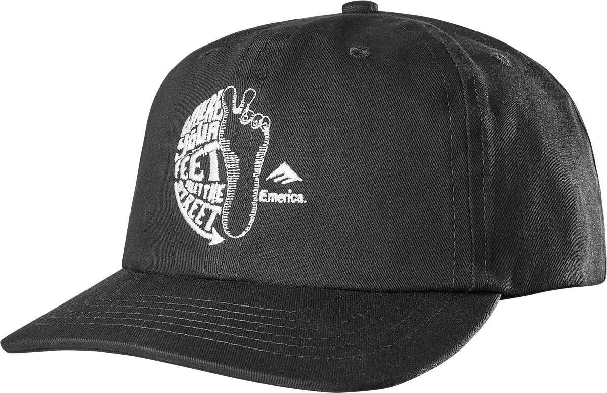Emerica Mens Pavement Strapback Black Hat
