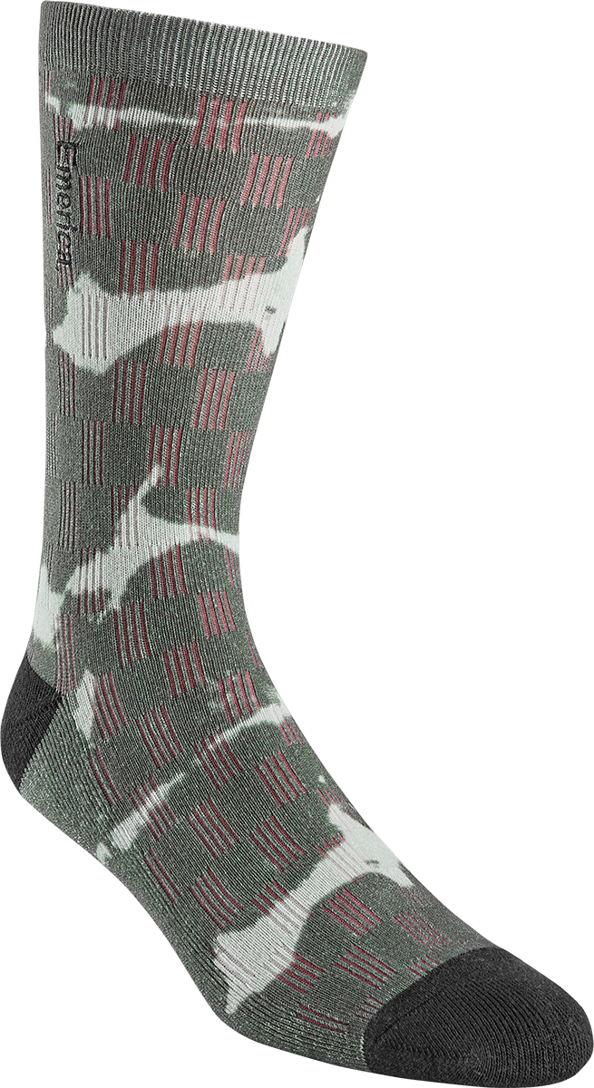 Emerica Mens Stripe Tie-Dye Crew Olive Socks