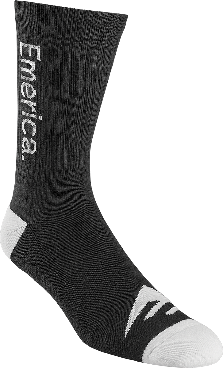 Emerica Mens Pure Crew Black White Socks