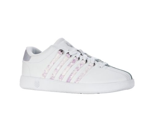 K-Swiss Kids Classic Vn White Lilac Snow Shoes