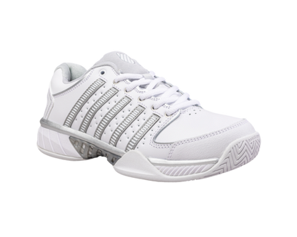 K-Swiss Women's Womens Hypercourt Express Leather White Silver Glacier Gray Shoes