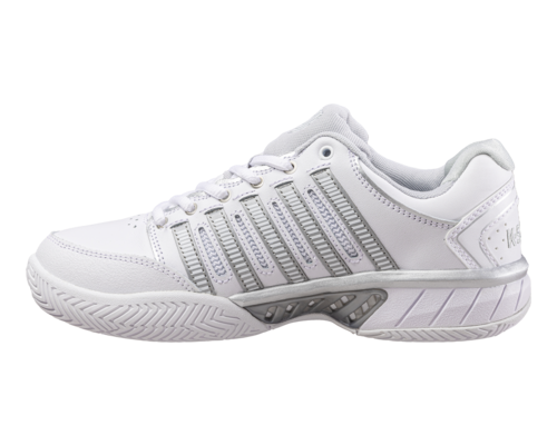 K-Swiss Women's Womens Hypercourt Express Leather White Silver Glacier Gray Shoes