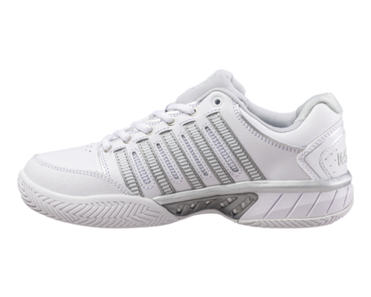 K-Swiss Women's Womens Hypercourt Express Leather White Silver Glacier Gray Shoes