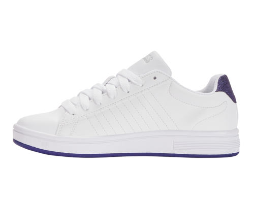 K-Swiss Women's Court Shield White Dawn Blue Blue Metallic Shoes