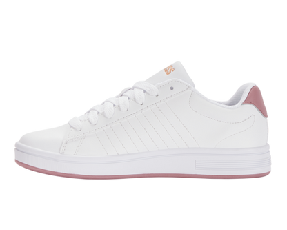 K-Swiss Women's Court Shield White Foxglove Almost Apricot Shoes