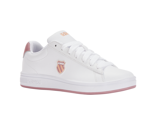 K-Swiss Women's Court Shield White Foxglove Almost Apricot Shoes