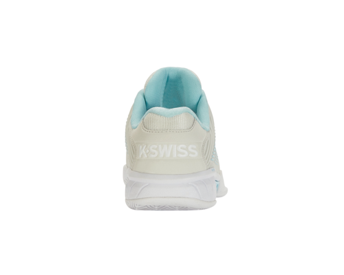 K-Swiss Women's Hypercourt Express 2 Vaporous Gray White Blue Glow Shoes