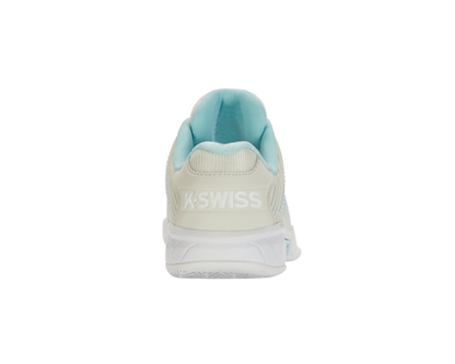 K-Swiss Women's Hypercourt Express 2 Vaporous Gray White Blue Glow Shoes