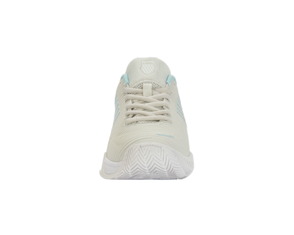 K-Swiss Women's Hypercourt Express 2 Vaporous Gray White Blue Glow Shoes