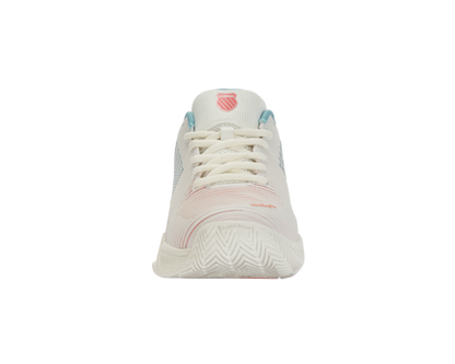 K-Swiss Women's Hypercourt Express 2 Blanc De Blanc Nile Blue Desert Flower Shoes