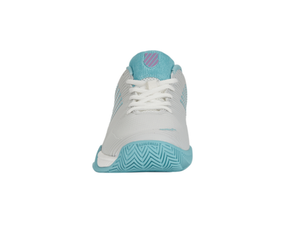 K-Swiss Women's Hypercourt Express 2 Brilliant White Angel Blue Sheer Lilac Shoes