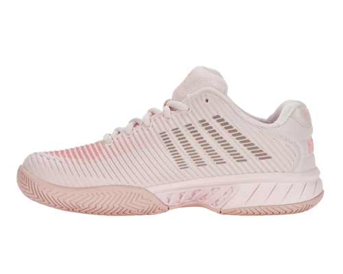 K-Swiss Women's Hypercourt Express 2 Wide Almost Mauve Sepia Rose Pale Neon Coral Shoes