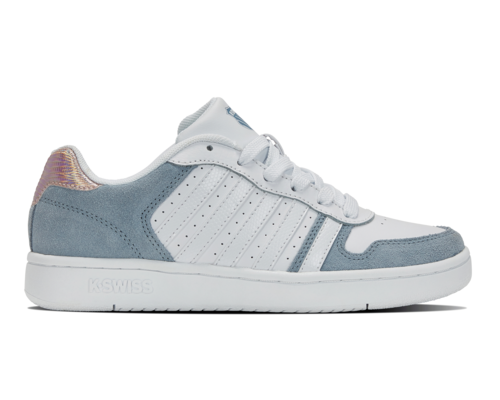 K-Swiss Women's Court Palisades White Ashley Blue Iridescent Shoes