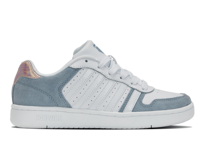 K-Swiss Women's Court Palisades White Ashley Blue Iridescent Shoes