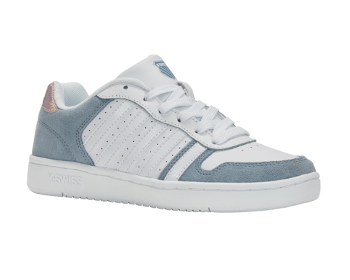 K-Swiss Women's Court Palisades White Ashley Blue Iridescent Shoes