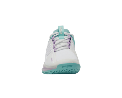 K-Swiss Women's Ultrashot 3 Brilliant White Angel Blue Sheer Lilac Shoes