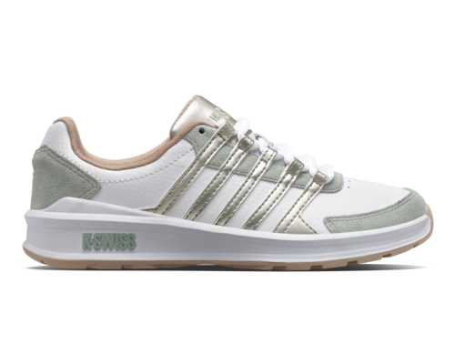 K-Swiss Women's Vista Trainer White Frosty Green Champagne Shoes