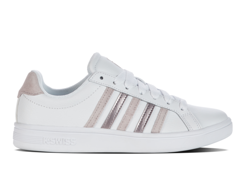 K-Swiss Women's Court Tiebreak White Ashes Of Roses Astro Dust Copper Shoes