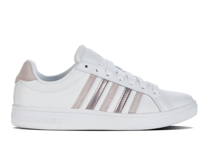 K-Swiss Women's Court Tiebreak White Ashes Of Roses Astro Dust Copper Shoes