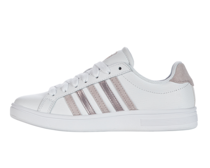 K-Swiss Women's Court Tiebreak White Ashes Of Roses Astro Dust Copper Shoes