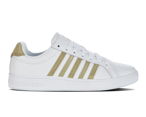 K-Swiss Women's Court Tiebreak White Cornstalk Metallic Shoes