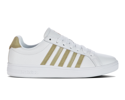 K-Swiss Women's Court Tiebreak White Cornstalk Metallic Shoes