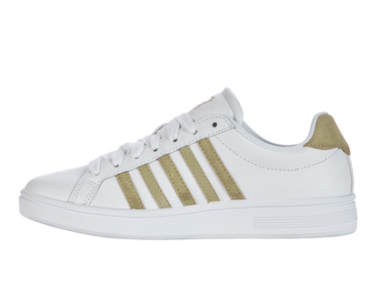 K-Swiss Women's Court Tiebreak White Cornstalk Metallic Shoes