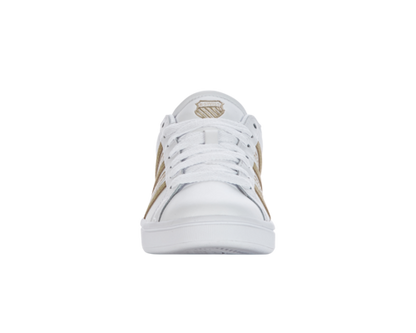 K-Swiss Women's Court Tiebreak White Cornstalk Metallic Shoes