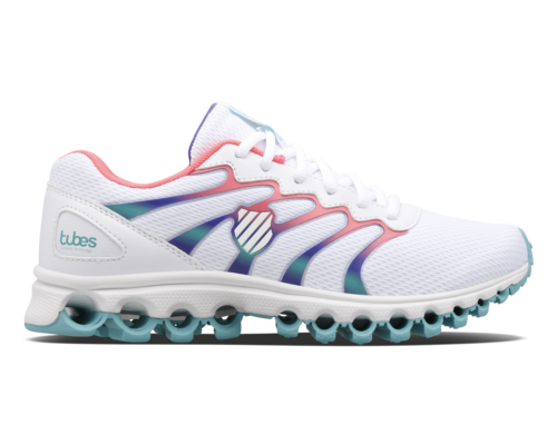 K-Swiss Women's Tubes 200 White Fluo Pink Blue Turquoise Shoes