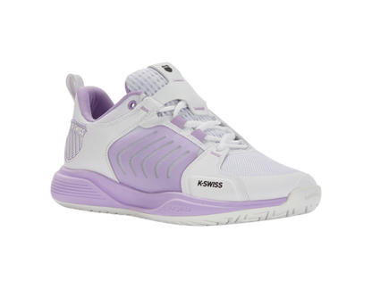 K-Swiss Women's Ultrashot Team White Purple Rose Moonless Night Shoes