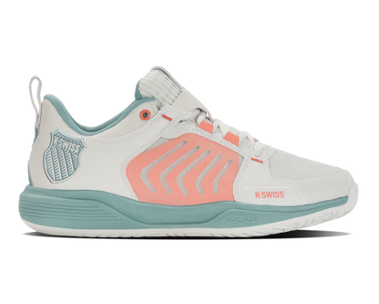 K-Swiss Women's Ultrashot Team Blanc De Blanc Nile Blue Desert Flower Shoes