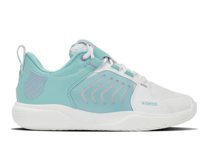 K-Swiss Women's Ultrashot Team Brilliant White Angel Blue Sheer Lilac Shoes