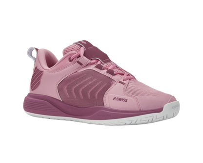 K-Swiss Women's Ultrashot Team Cameo Pink Grape Nectar White Shoes