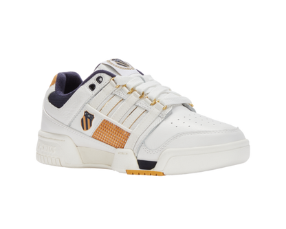 K-Swiss Women's Gstaad Gold Brilliant White Navy Honey Gold Shoes