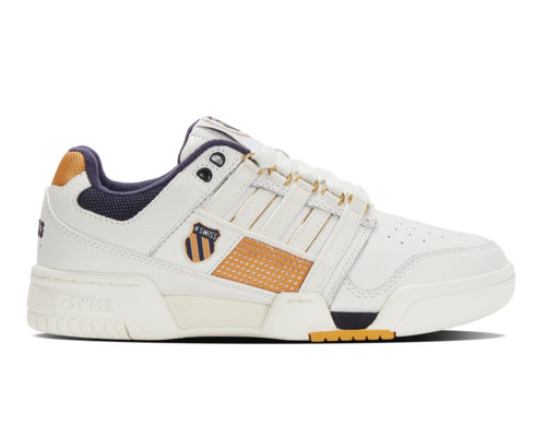 K-Swiss Women's Gstaad Gold Brilliant White Navy Honey Gold Shoes