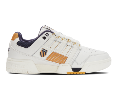 K-Swiss Women's Gstaad Gold Brilliant White Navy Honey Gold Shoes