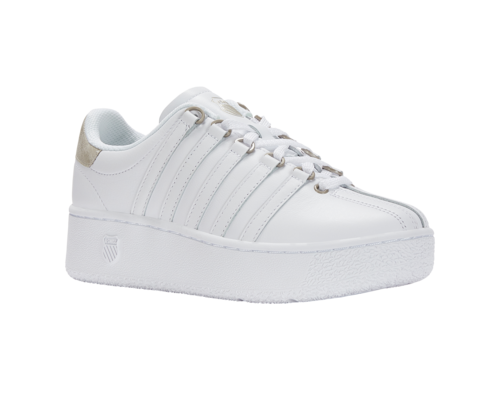 K-Swiss Women's Classic Vn Platform White Champagne Gold Shoes