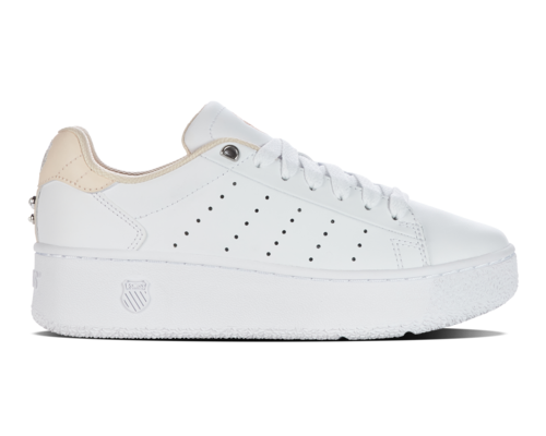 K-Swiss Women's Classic Pf Platform White Cream Tan Pearl Shoes