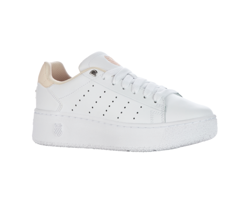 K-Swiss Women's Classic Pf Platform White Cream Tan Pearl Shoes