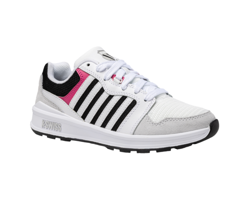 K-Swiss Women's Rival Trainer T White Black Fuschia Purple Shoes