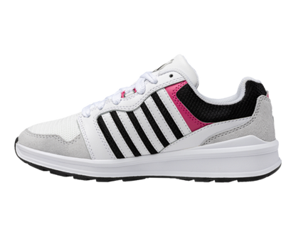 K-Swiss Women's Rival Trainer T White Black Fuschia Purple Shoes