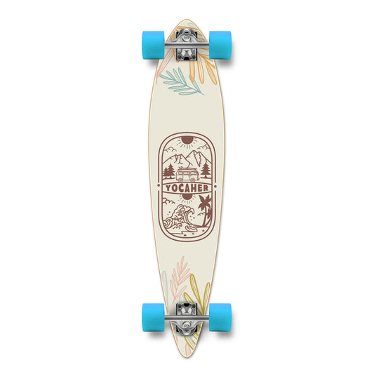 Yocaher Pintail Longboard Complete - Adventure Colored
