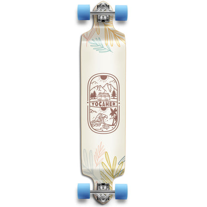 Yocaher Drop Down Longboard Complete - Adventure Colored
